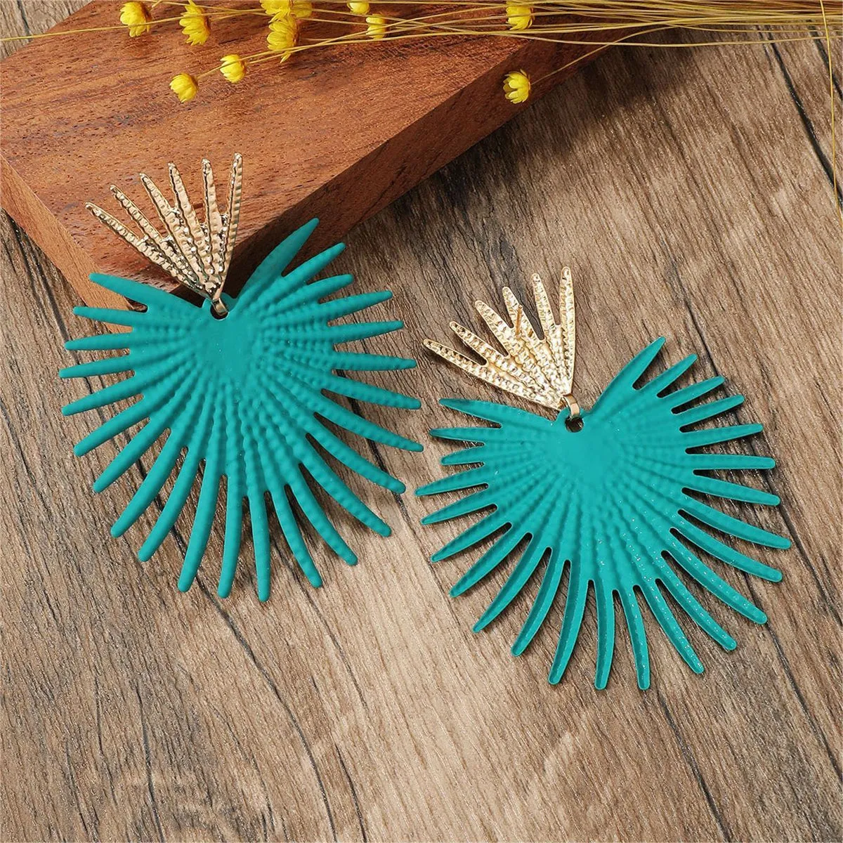 Blue Enamel & 18K Gold-Plated Heart Drop Earrings