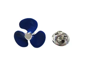 Blue Nautical Boat Propellor Lapel Pin