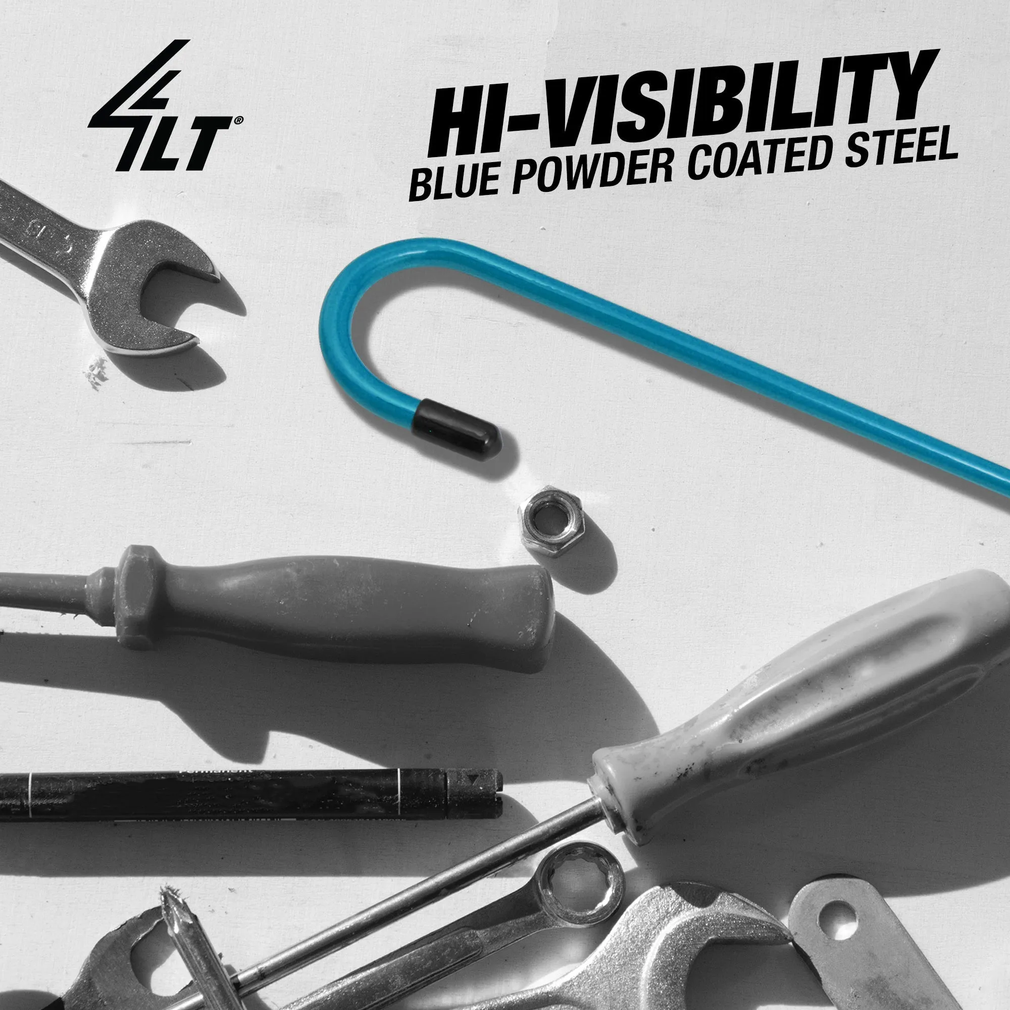 Blue Powder-Coated Brake Caliper Hanger Hooks - Pack of 20