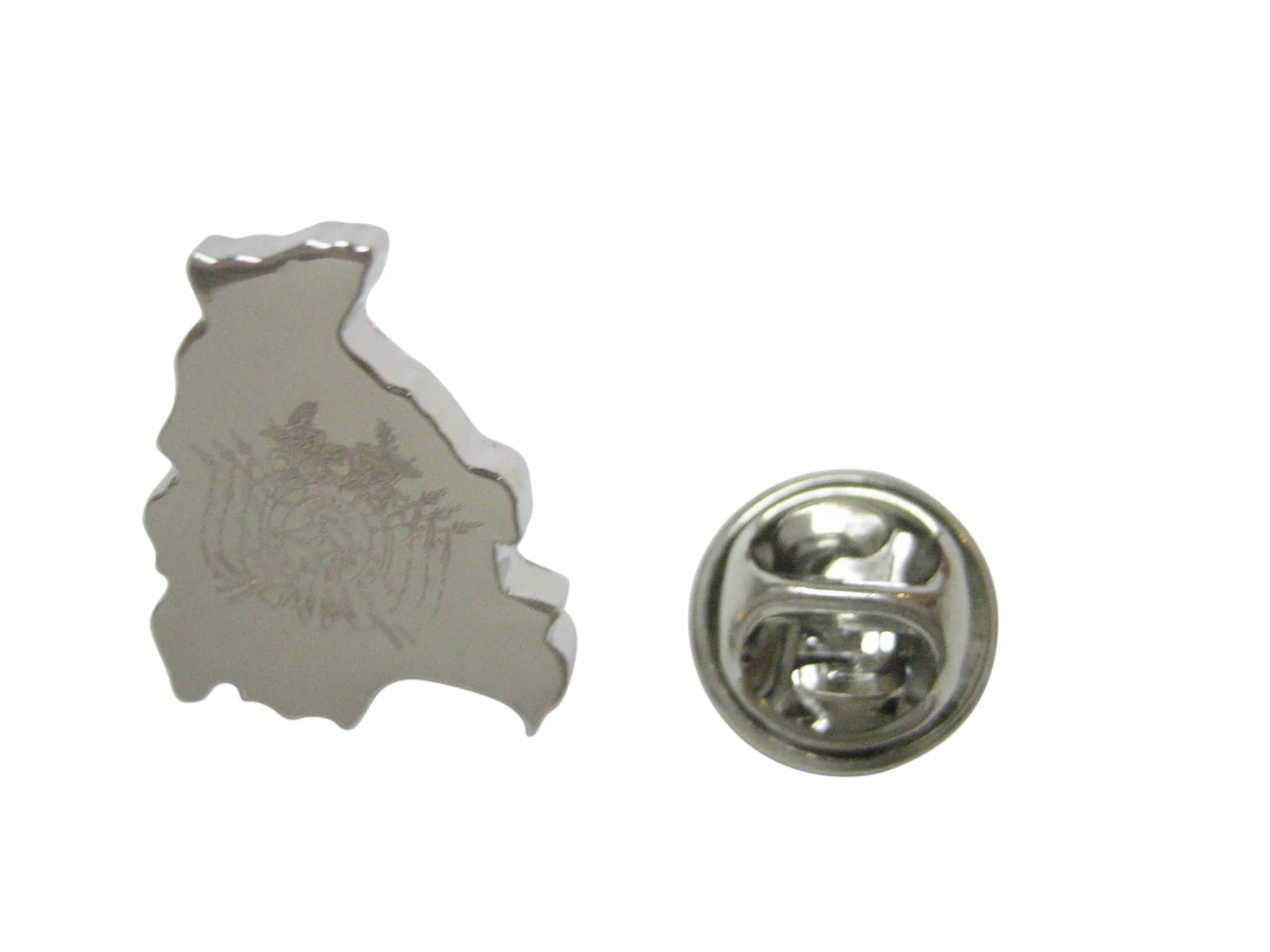Bolivia Map Shape and Flag Design Lapel Pin