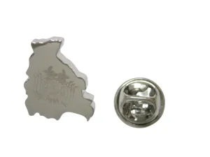 Bolivia Map Shape and Flag Design Lapel Pin