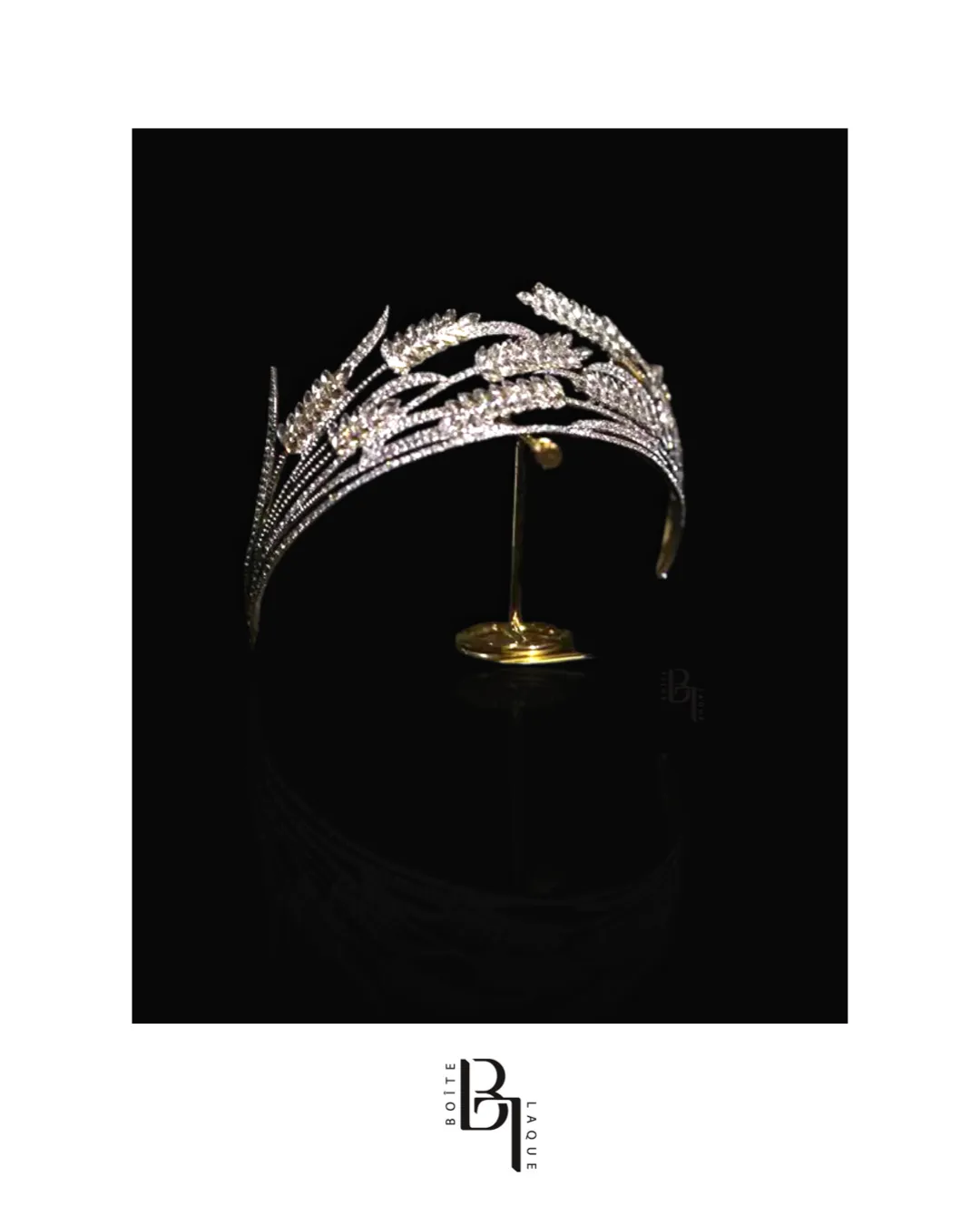 Bridal Laurel Gold Tiara with Set of Signature Gold Bobby Pins