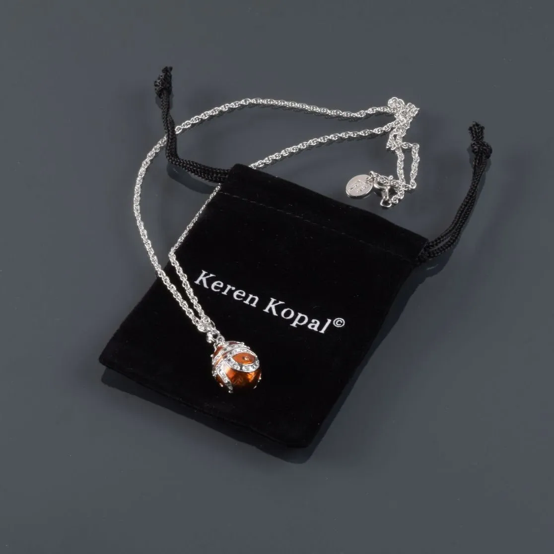 Brown Egg Pendant Necklace