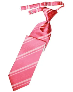 Bubblegum Striped Satin Kids Necktie