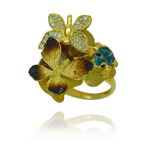 Butterfly and Tree Frog Cluster Ring