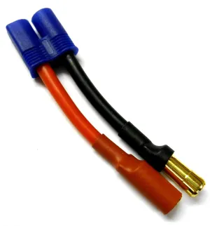 C0081Z RC Connector Male EC3 to 5.5mm Gold Bullet Adapter Adaptor 4cm 12AWG