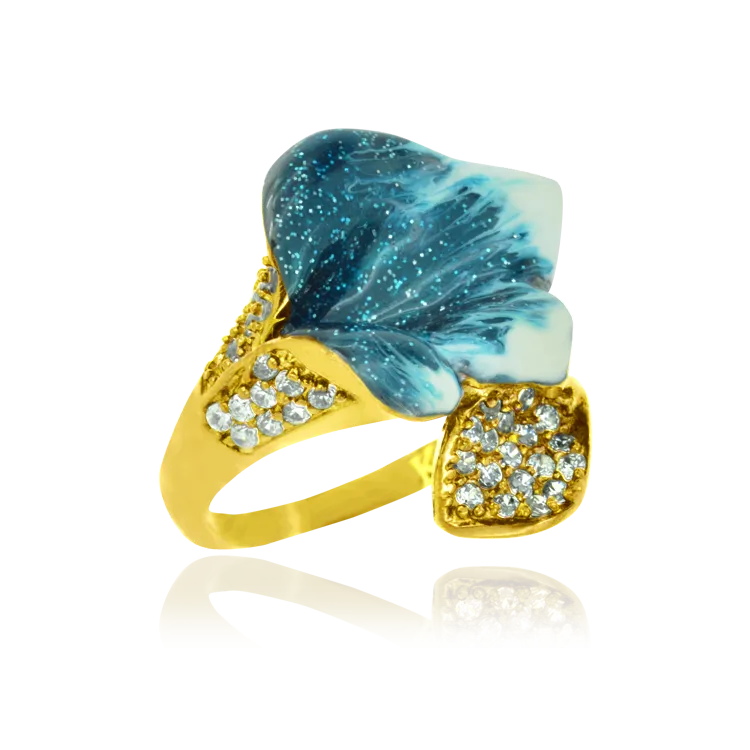 Calla Lily Enamel Ring