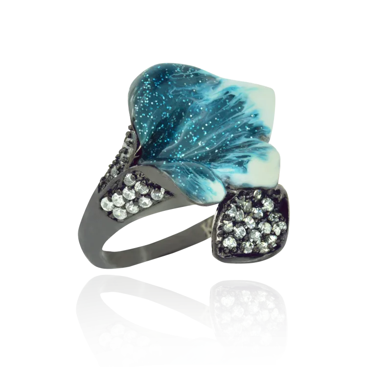 Calla Lily Enamel Ring