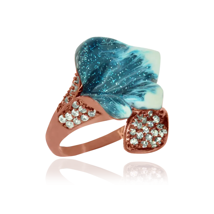 Calla Lily Enamel Ring