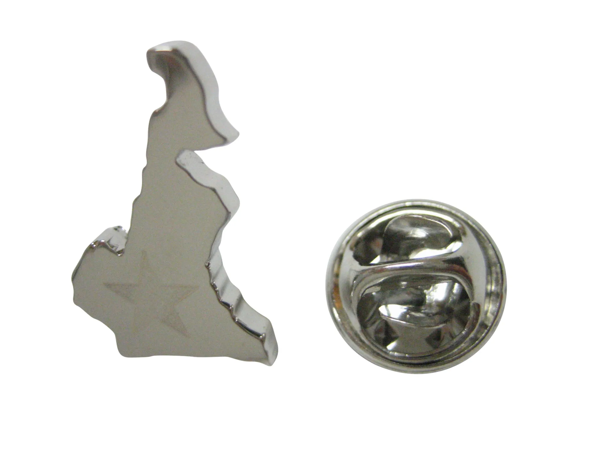 Cameroon Map Shape and Flag Design Lapel Pin