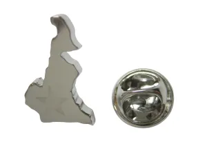 Cameroon Map Shape and Flag Design Lapel Pin
