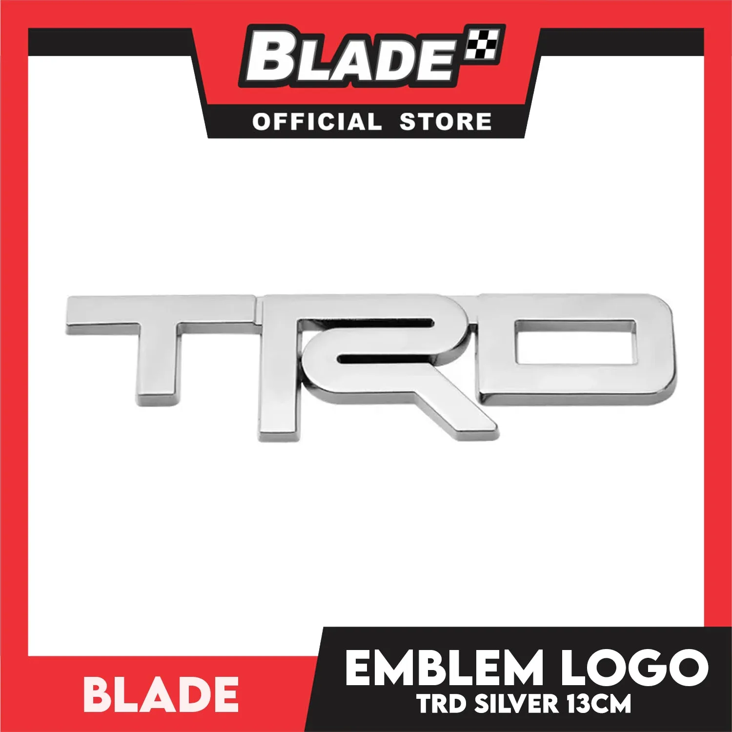 Car Emblem Logo Chrome Badge Sticker Decals TRD Logo Design with 3M Adhesive for Tacoma Tundra Truck Pickup SUV Sedan (Silver)