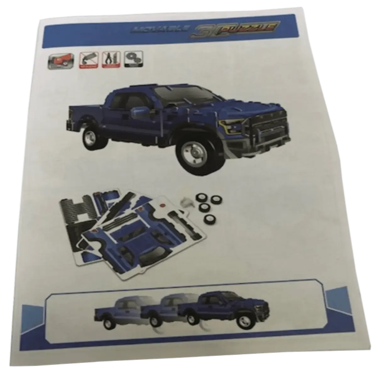 Car Jigsaw Puzzles in 3D Ford F150 Raptor