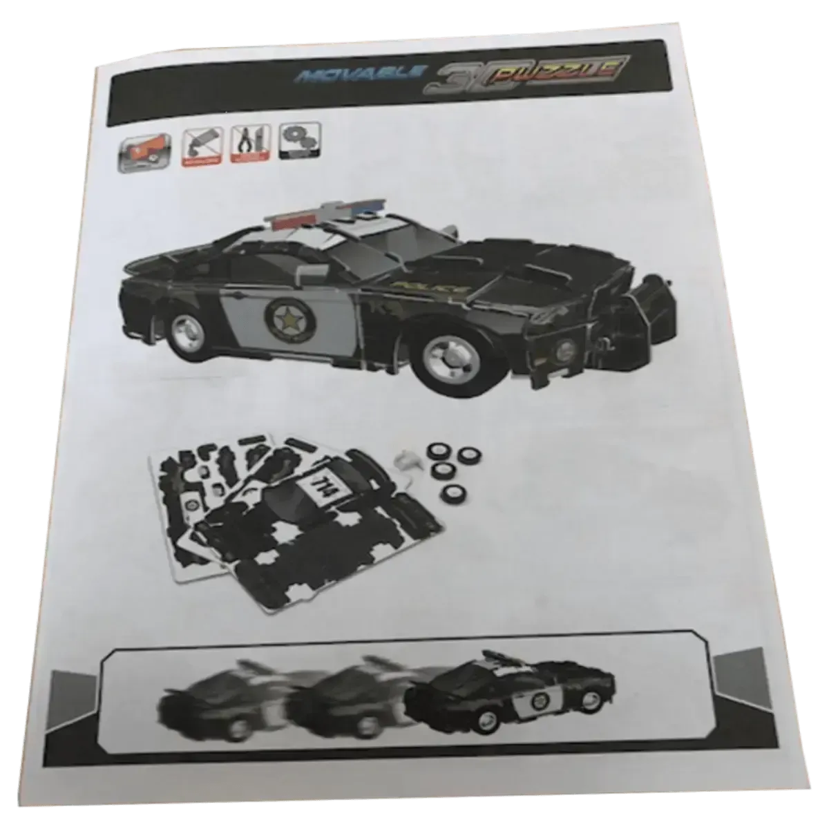 Car Jigsaw Puzzles in 3D Ford Mustang Police Vehicle