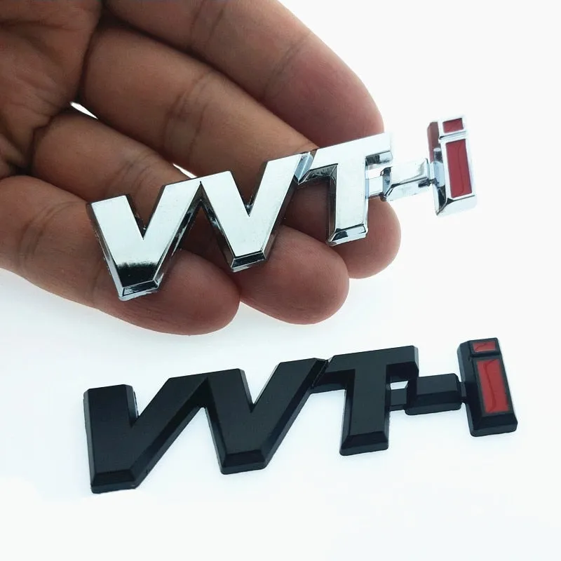CDIY Metal VVT-i VVTi Logo Chrome Silver Strip Car Fender Sticker Side Emblem Badge for TOYOTA Camry COROLLA YARiS Ralink REIZ