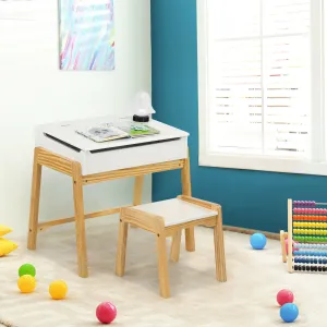 Childrens Desk and Chair Set | Homework Desk | White & Natural Finish | 3 years 
