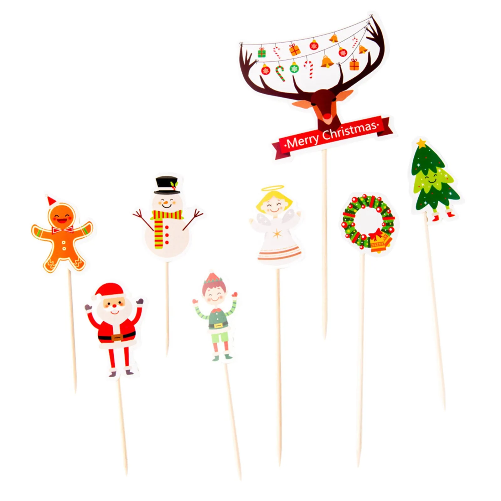 Christmas santa gingerman snowman cupcake topper DIY kit