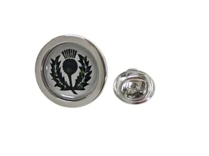 Circular Green Scottish Thistle Lapel Pin