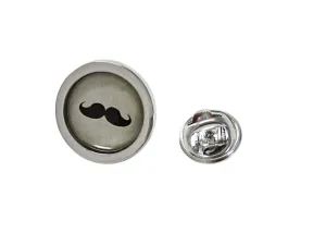 Circular Hipster Mustache Design Lapel Pin