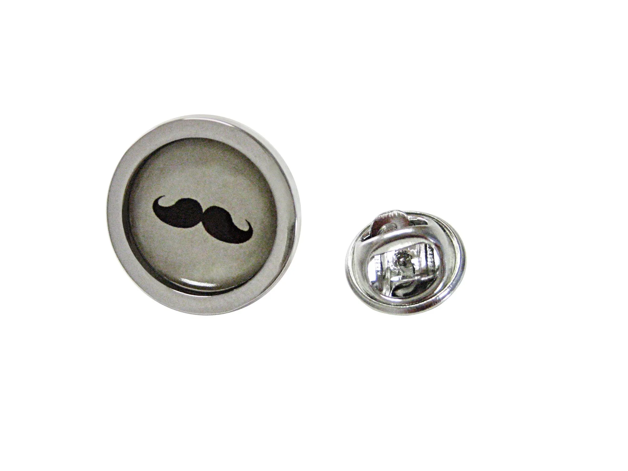 Circular Hipster Mustache Design Lapel Pin