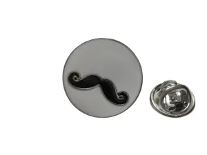 Circular Hipster Mustache Lapel Pin