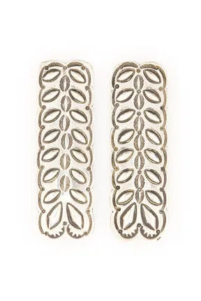 Collar Tabs, Sterling Silver, Repousse, Vintage,  470