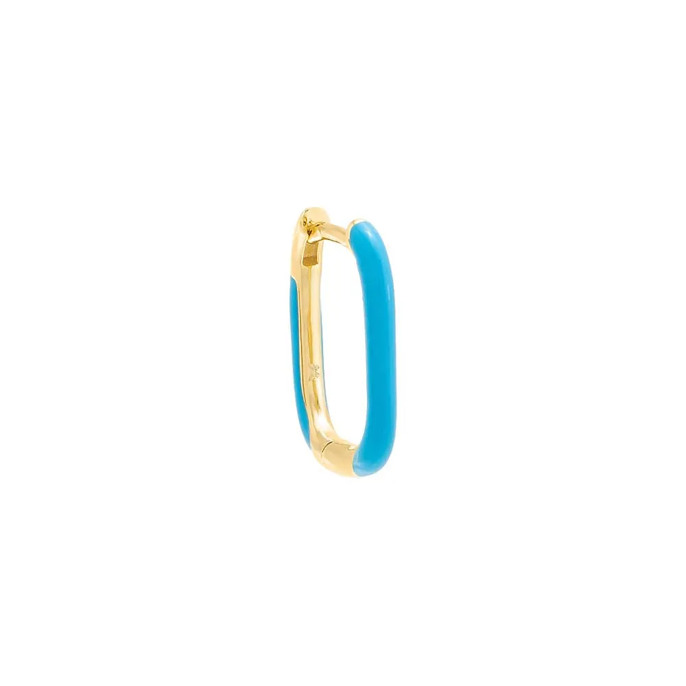 Colored Enamel Oval Hoop Earring