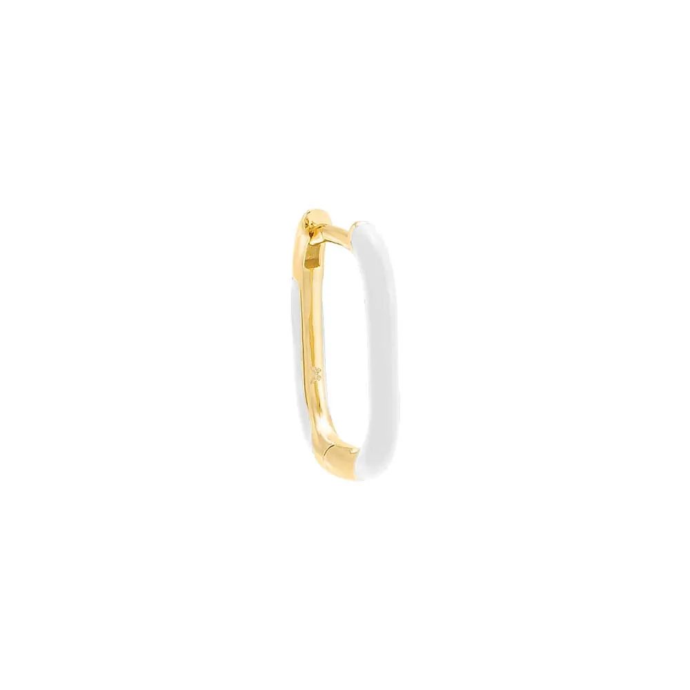 Colored Enamel Oval Hoop Earring