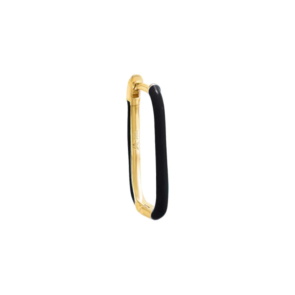 Colored Enamel Oval Hoop Earring