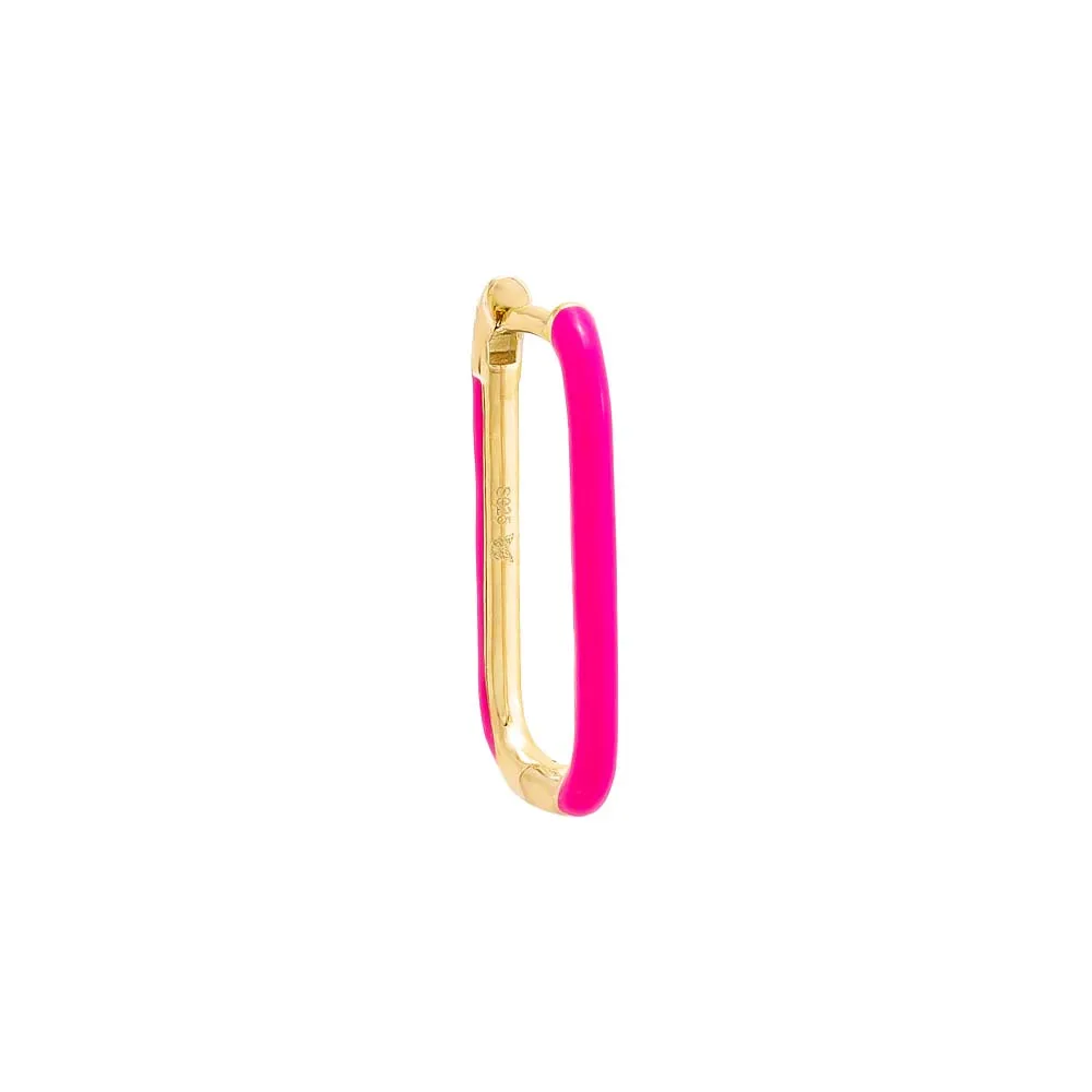 Colored Enamel Oval Hoop Earring