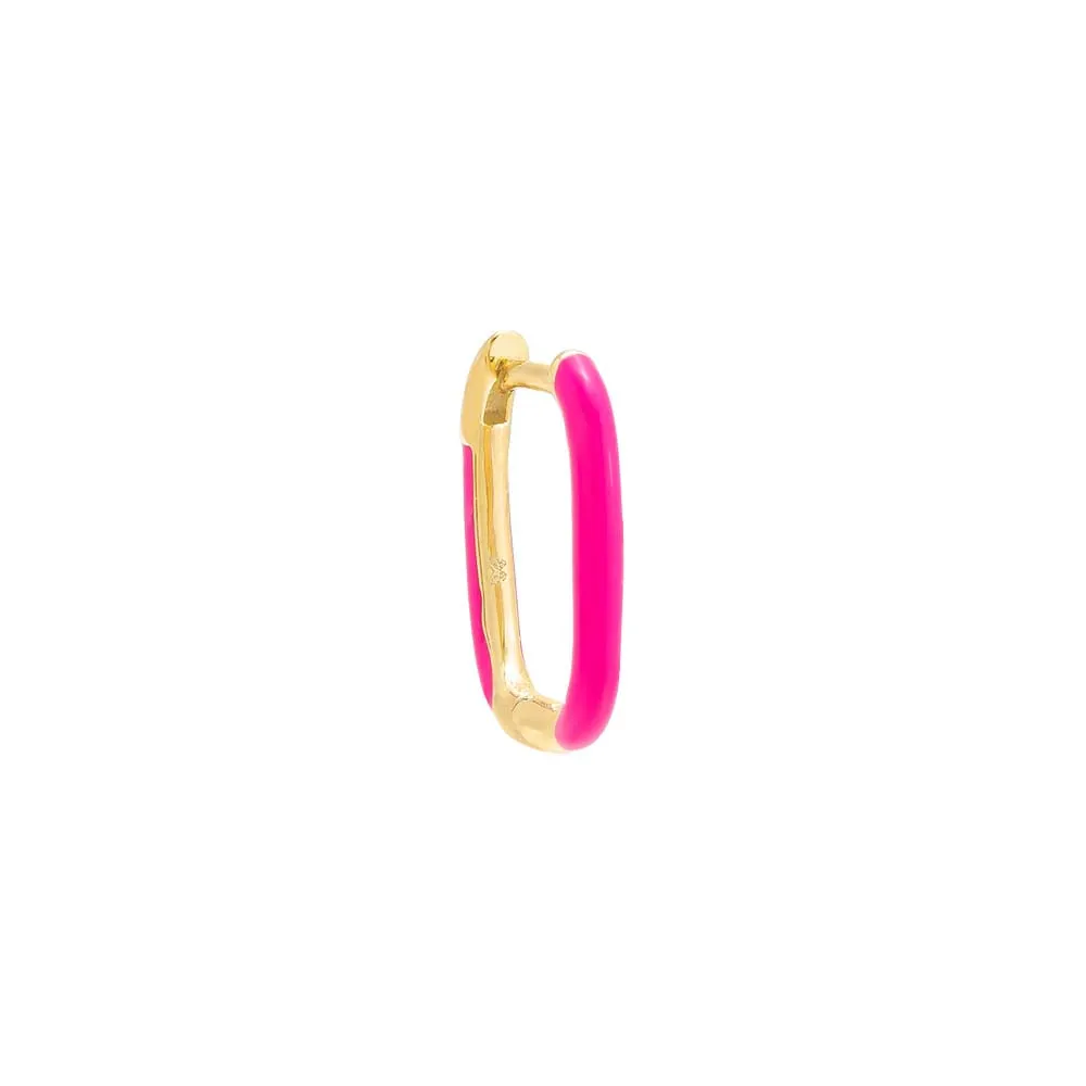 Colored Enamel Oval Hoop Earring