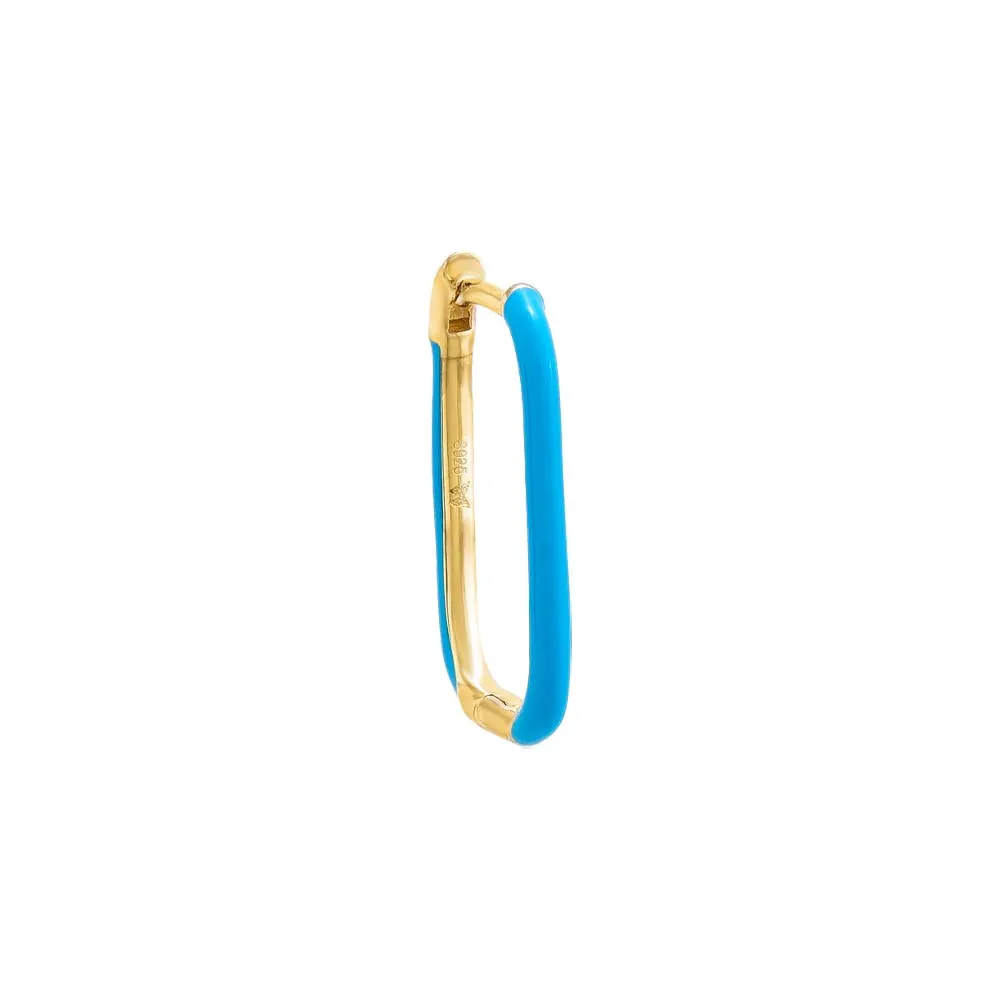 Colored Enamel Oval Hoop Earring