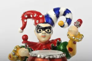 Colorful Jester Playing the Drum