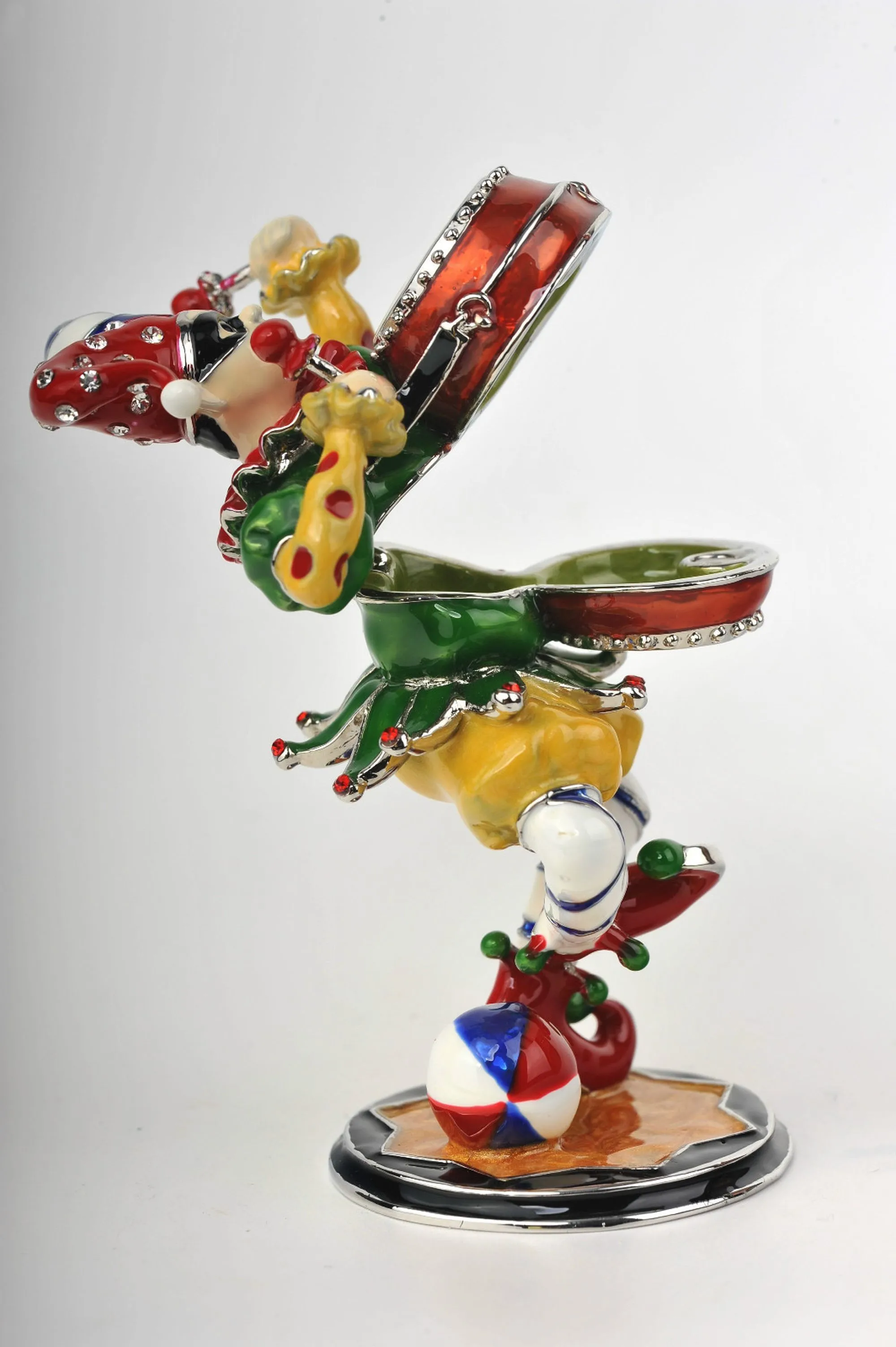 Colorful Jester Playing the Drum