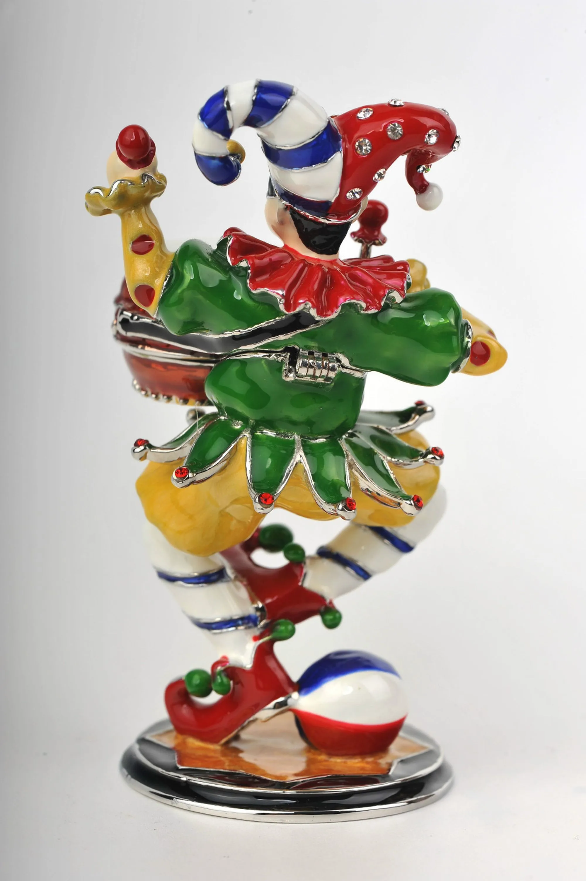 Colorful Jester Playing the Drum
