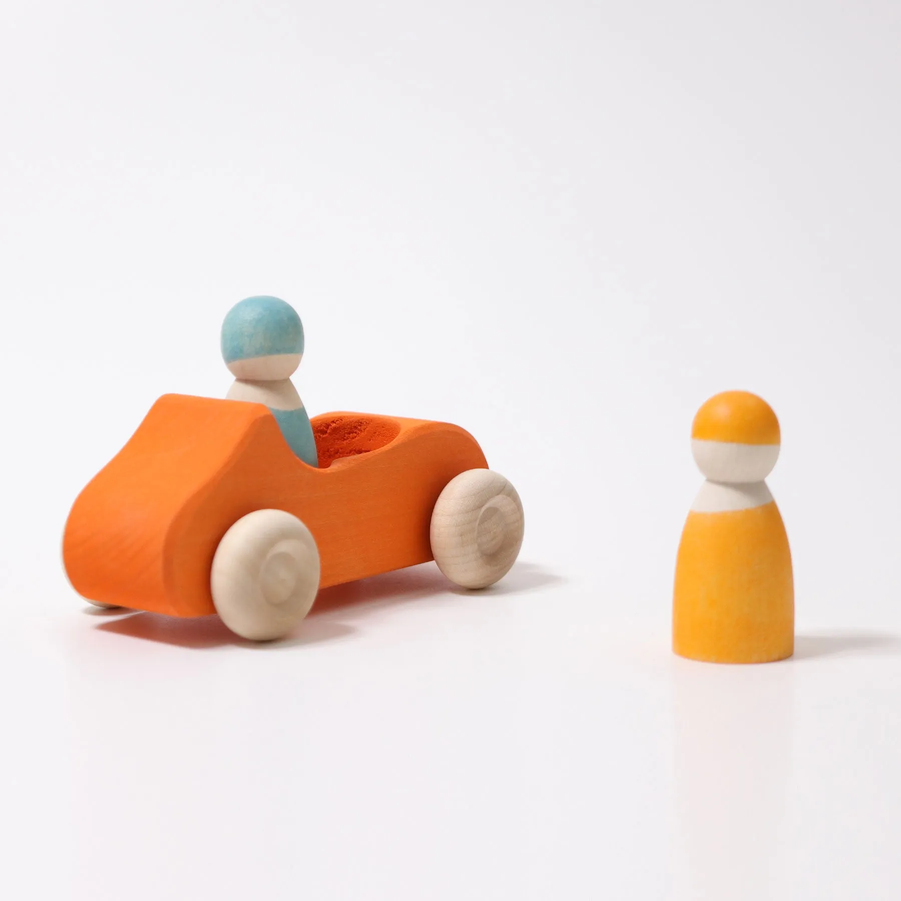 Convertible Car Orange, Large - Grimm's Wooden Toys