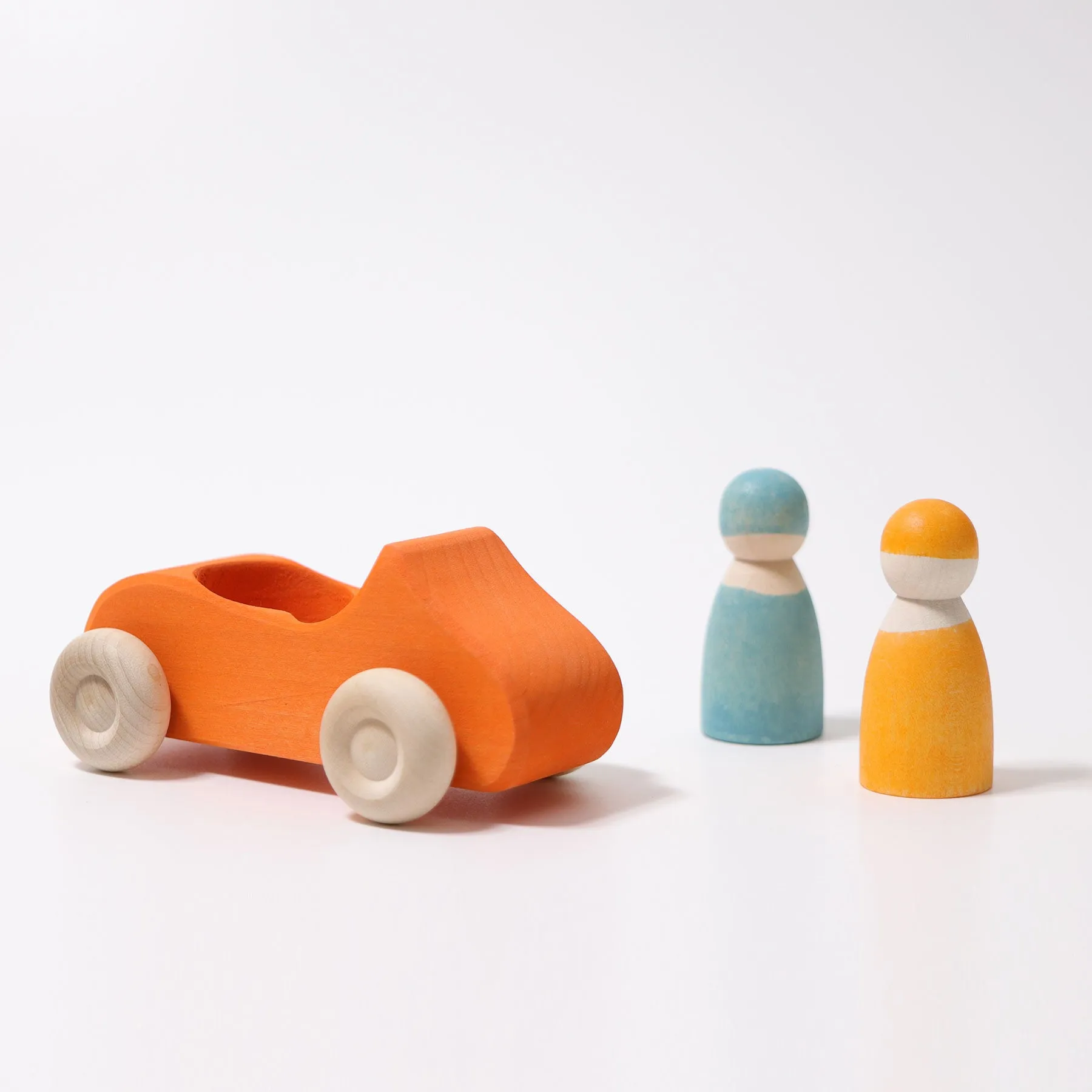 Convertible Car Orange, Large - Grimm's Wooden Toys