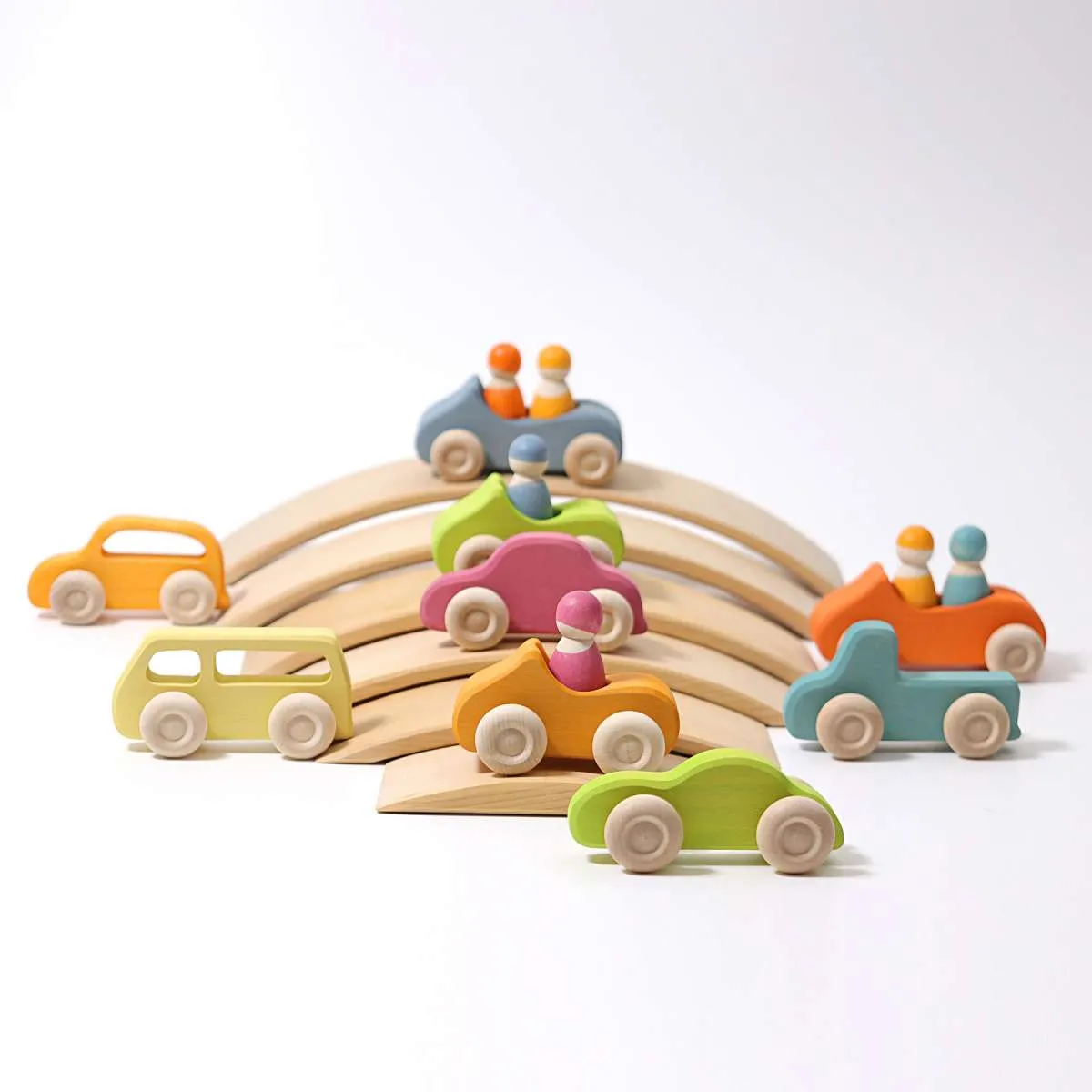 Convertible Car Yellow, Small - Grimm's Wooden Toys