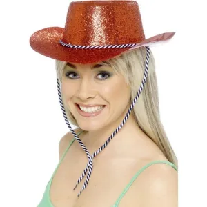 Cowboy Glitter Hat - Red