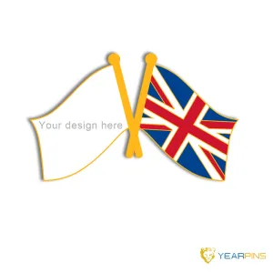 Crossed Flag Pins - UK & Custom