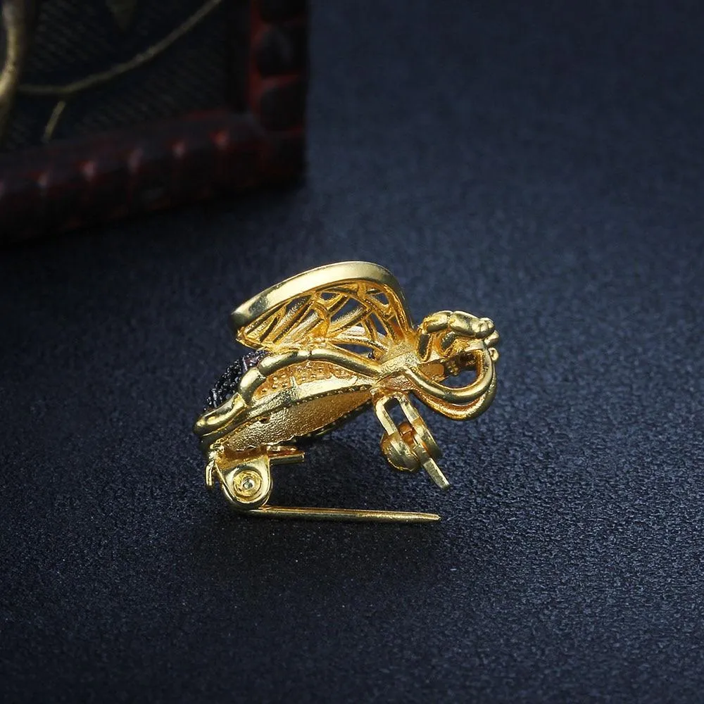 Crystal Vintage Bee Insect Necklace&Pendants For Women Pins Fashion Dress Coat Accessories Cute Jewelry