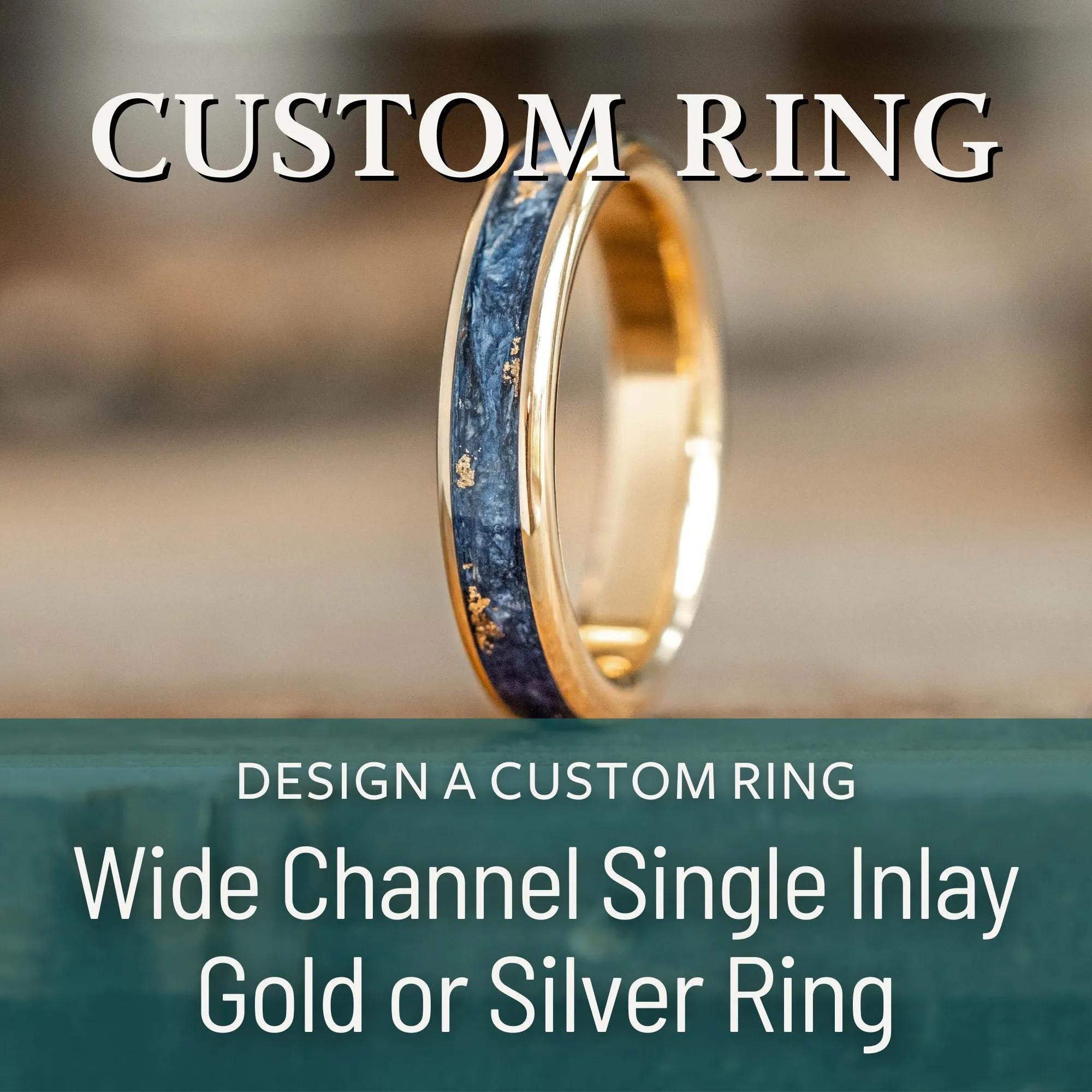 Custom Women's Gold or Silver Band - Single Inlay
