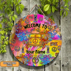 Custom Wooden Sign - Hippie Car - 524
