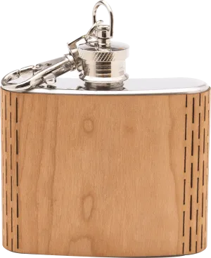 Customizable 2 oz. Wood Keychain Flask