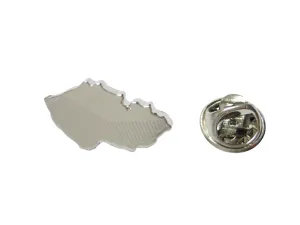 Czech Republic Czechia Map Shape and Flag Design Lapel Pin