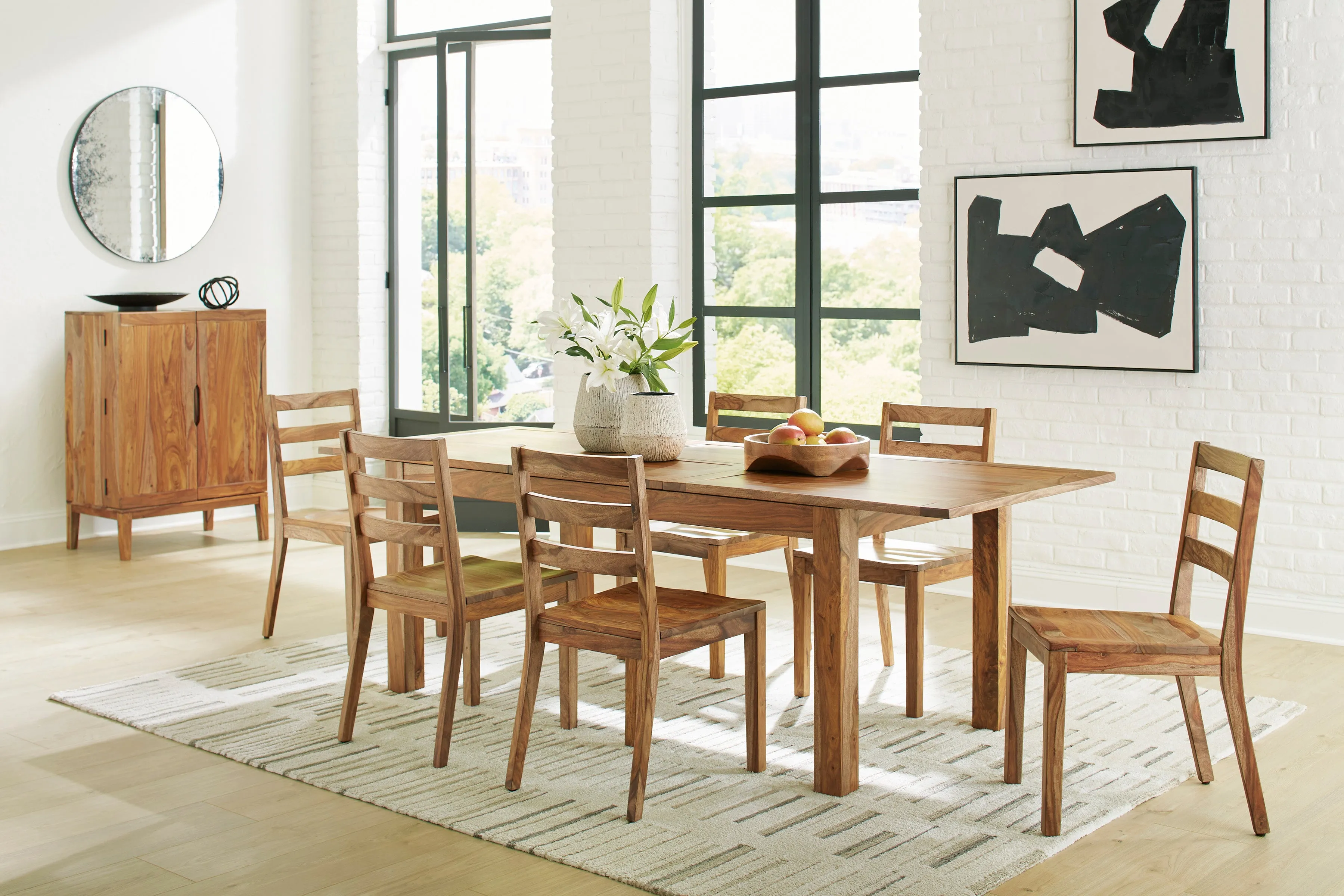 Dahlia Extension Table & 6 Wooden Side Chairs