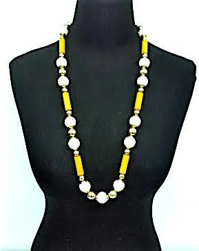 Dior. Paris. 1970 Bakelite Bead Necklace. Signed.