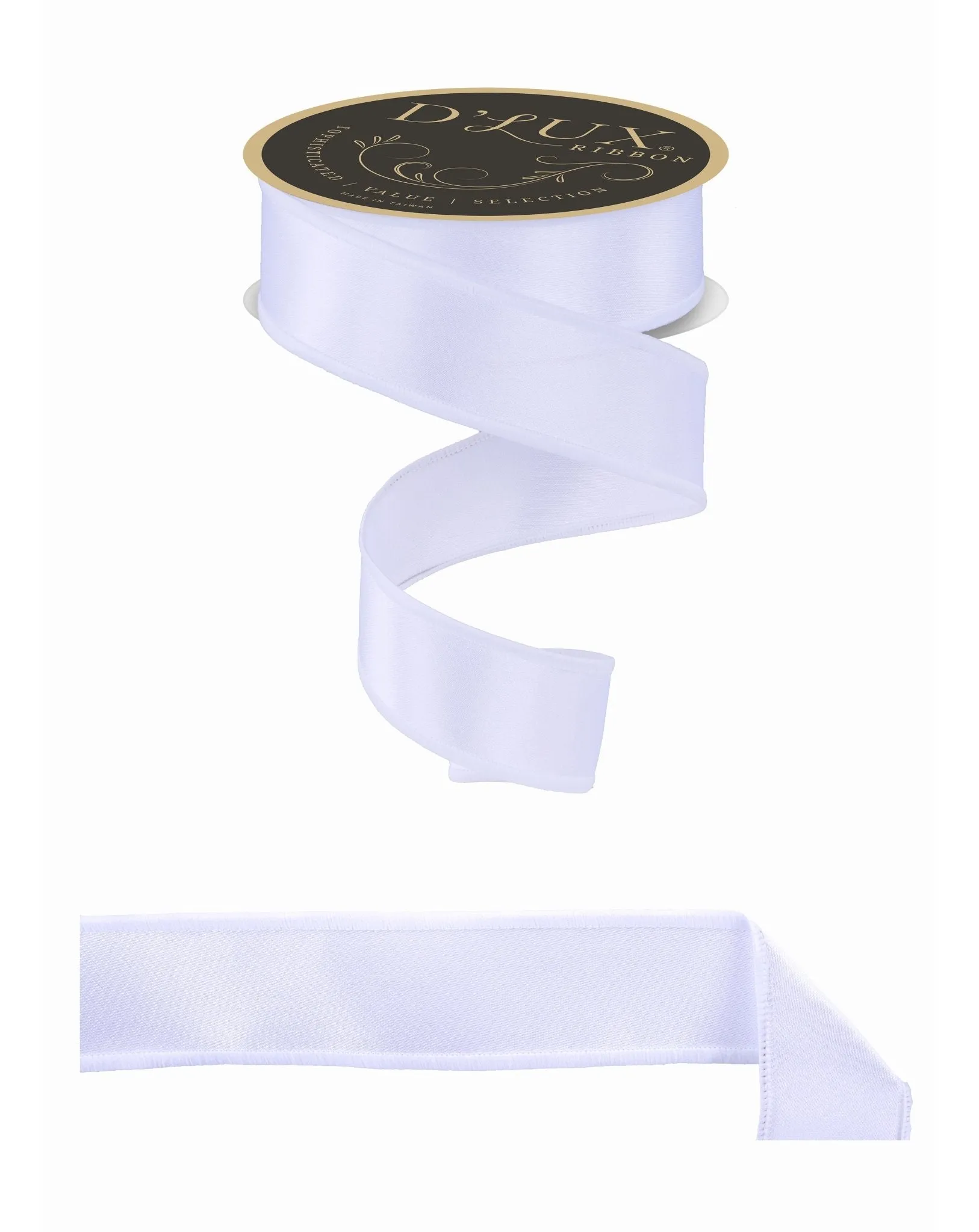 D'Lux 1.5" Satin Fused: White (10 Yards) LX400527