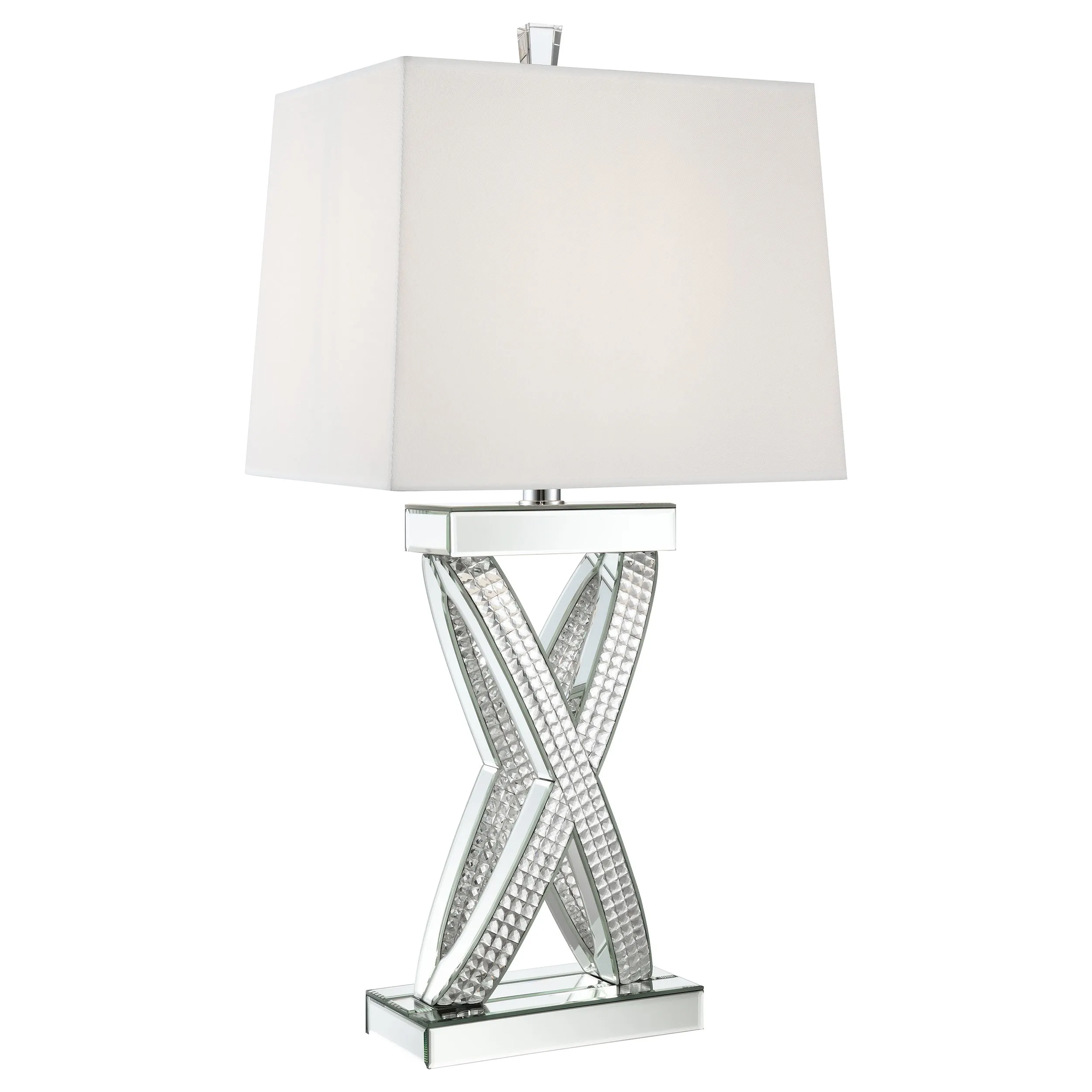 Dominick 31-inch Tapered Mirrored Acrylic Table Lamp Silver