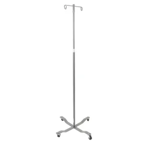Economy Removable Top I. V. Pole, 2 Hook Top, Silver Vein - 1 Each